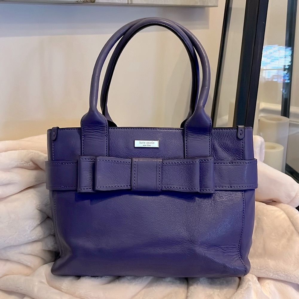 SOLD-KATE SPADE- Purple Pebbled Leather Tote